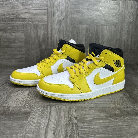 Jordan 1 Mid Women's size 9 Vivid Sulfur Shoes BQ6472-170 - Picture 4 of 8